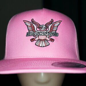 Diplomats Logo, Camron, Harlem New York Y2K 2000s Trucker Hat In Pink